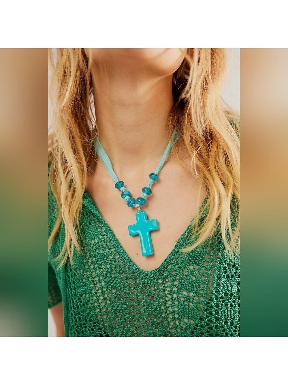NEW Brown Cross Ivy Pendant Choker Necklace - Picture 9 of 9